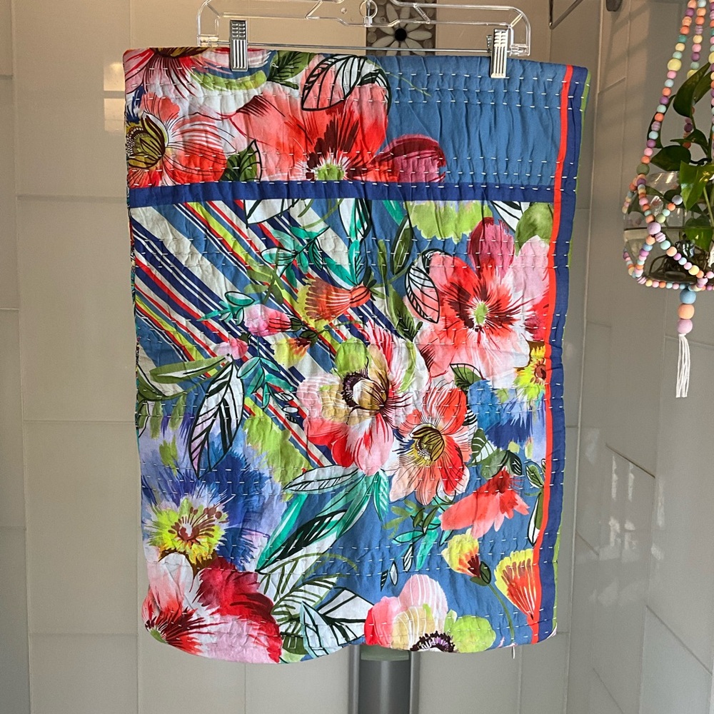 NWT$145 Johnny Was Set of 2 Mona Raquel Hand Quilted Shams O/S